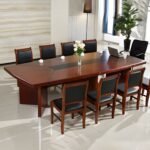 2.4-meter wood conference table in a modern boardroom setting.