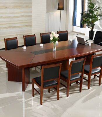 2.4-meter wood conference table in a modern boardroom setting.