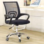 Ergonomic Mesh Desk Chair with adjustable armrests and breathable back in an office setting.