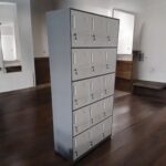 A 15 Locker Office Cabinet with individual secure lockers, designed for organizing and protecting office documents, personal items, and supplies.