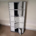 A 15 Locker Office Cabinet with individual secure lockers, designed for organizing and protecting office documents, personal items, and supplies.