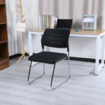 Modern Office Training Chair with padded seat, contoured backrest, and adjustable seat height for comfort and support.