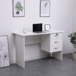 Compact 120cm home office study desk with ergonomic design and built-in storage.