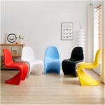 Vitra Panton Eames Chair in vibrant color with a smooth, sculptural design, showcasing its iconic modern style.