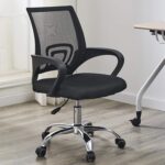 Ergonomic Mesh Desk Chair with adjustable armrests and breathable back in an office setting.