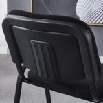 Armless stackable guest seat with durable steel frame and modern design.