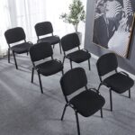 Armless stackable guest seat with durable steel frame and modern design.