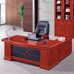 A sophisticated 1600mm Large Executive Desk made from premium wood and metal, featuring a spacious surface and built-in storage drawers for a professional workspace.