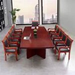 A 2400mm Office Boardroom Table featuring a spacious design, crafted from premium materials for durability, perfect for large meetings and professional settings.