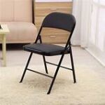 Armless Black Foldable Chair with sleek design, durable frame, and ergonomic seat, ideal for offices, events, and home use.