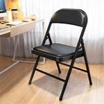 Armless Black Foldable Chair with sleek design, durable frame, and ergonomic seat, ideal for offices, events, and home use.