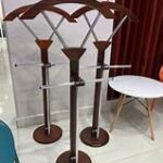 Elegant mahogany office coat hanger with multiple hooks for outerwear storage