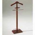 Elegant mahogany office coat hanger with multiple hooks for outerwear storage