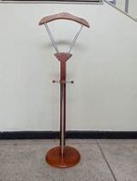 Elegant mahogany office coat hanger with multiple hooks for outerwear storage