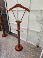 Elegant mahogany office coat hanger with multiple hooks for outerwear storage