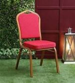 Banquet conference seats arranged in a formal setting, featuring padded cushions and sleek designs.