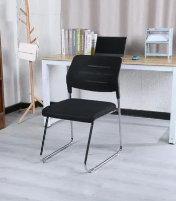 Modern Office Training Chair with padded seat, contoured backrest, and adjustable seat height for comfort and support.