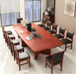 2.4-meter wood conference table in a modern boardroom setting.