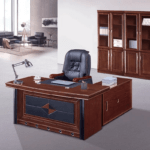 A sophisticated 1600mm Large Executive Desk made from premium wood and metal, featuring a spacious surface and built-in storage drawers for a professional workspace.