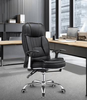 Ergonomic Home Office Executive Task Seat with adjustable features, breathable mesh, and smooth-rolling casters.