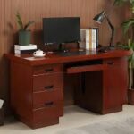 A modern 1.4-meter office executive desk with a sleek design, spacious tabletop, and built-in storage drawers, ideal for a professional workspace.