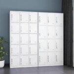 A 15 Locker Office Cabinet with individual secure lockers, designed for organizing and protecting office documents, personal items, and supplies.
