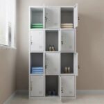 A 15 Locker Office Cabinet with individual secure lockers, designed for organizing and protecting office documents, personal items, and supplies.
