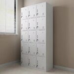 A 15 Locker Office Cabinet with individual secure lockers, designed for organizing and protecting office documents, personal items, and supplies.