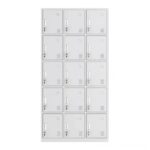 A 15 Locker Office Cabinet with individual secure lockers, designed for organizing and protecting office documents, personal items, and supplies.