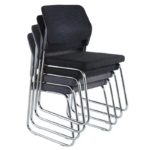 Modern Office Training Chair with padded seat, contoured backrest, and adjustable seat height for comfort and support.