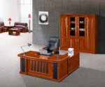 A sophisticated 1600mm Large Executive Desk made from premium wood and metal, featuring a spacious surface and built-in storage drawers for a professional workspace.