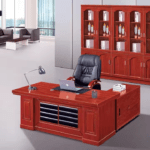 A sophisticated 1600mm Large Executive Desk made from premium wood and metal, featuring a spacious surface and built-in storage drawers for a professional workspace.