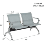 Two Seater Reception Bench with cushioned seat and sturdy frame, designed for waiting rooms and lobbies.