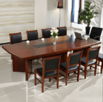 2.4-meter wood conference table in a modern boardroom setting.