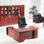 A sophisticated 1600mm Large Executive Desk made from premium wood and metal, featuring a spacious surface and built-in storage drawers for a professional workspace.