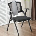 Foldable Office Training Chair with a sturdy metal frame, ergonomic seat, and breathable mesh backrest, designed for offices, classrooms, and conference rooms.