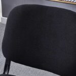Black Office Conference Chair with ergonomic design, cushioned seat, and armrests, perfect for meetings and professional environments.