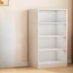 4-Shelves Vertical Book Rack with a sleek design, offering efficient storage for books, magazines, and decorative items.