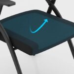 Foldable Padded Task Chair with ergonomic design, soft cushioning, black finish, and space-saving foldable feature, perfect for office use.