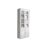 2-Door Mahogany Office Cabinet with adjustable shelves, providing stylish and secure storage for office supplies and documents.