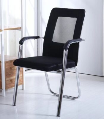 "Chrome Office Waiting Chair with padded seat and backrest, featuring a sleek chrome frame, designed for modern office environments."