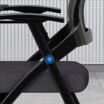 Foldable Office Training Chair with a sturdy metal frame, ergonomic seat, and breathable mesh backrest, designed for offices, classrooms, and conference rooms.