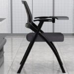 Foldable Office Training Chair with a sturdy metal frame, ergonomic seat, and breathable mesh backrest, designed for offices, classrooms, and conference rooms.