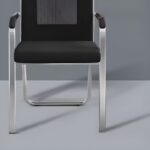 "Chrome Office Waiting Chair with padded seat and backrest, featuring a sleek chrome frame, designed for modern office environments."