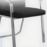 "Chrome Office Waiting Chair with padded seat and backrest, featuring a sleek chrome frame, designed for modern office environments."
