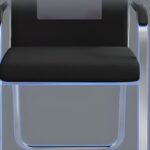 "Chrome Office Waiting Chair with padded seat and backrest, featuring a sleek chrome frame, designed for modern office environments."