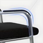 "Chrome Office Waiting Chair with padded seat and backrest, featuring a sleek chrome frame, designed for modern office environments."