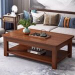 Mahogany Office Coffee Table with elegant design and polished wood surface, perfect for office and professional settings.
