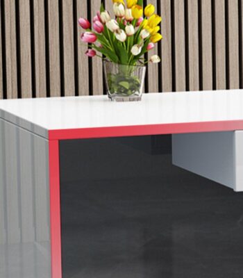 120cm White Reception Desk with modern design, ample workspace, and built-in storage for a professional office environment.