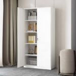 2-Door Office Steel Cabinet with adjustable shelves and secure lock, designed for efficient office storage and organization.